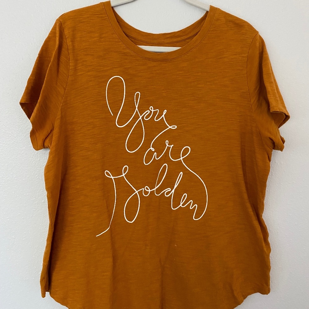 Women's Old Navy Graphic T-shirt "You Are Golden" Rust XL